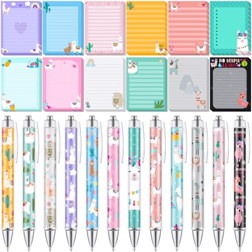 Dispowreath 24 Pcs Llama Sticky Notes with Pens Alpaca Party Favors Gifts - style: Alpaca