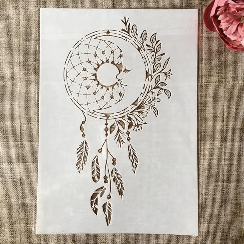 TIAMECH A4 Reusable Dreamcatcher Stencil for Painting - style: Dreamcatcher