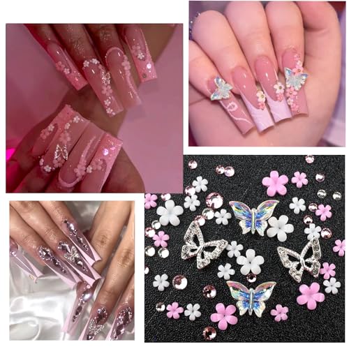 Nail Charms with Pink Rhinestones for Women Nail Design - color: Colorful-18