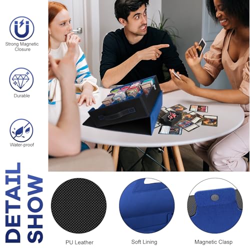 Gomyrod 4 Row 3200+ Trading Card Storage with Commander Display [US Patent] - color: Black/Blue, size: 3200+