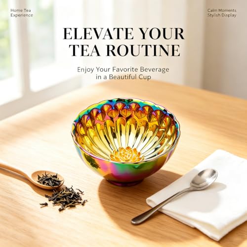 Jianzhan Tenmoku Tea Cup with Lotus, 5 oz