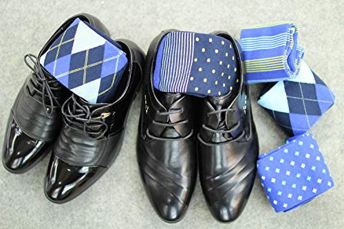 Feetalk Odor Resistant Dress Socks for Men Cotton Business Crew Socks Patterned Socks Funny - color: 5, size: 9-13