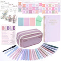 XKDOUS 40 Bible Study Kit, Journaling Supplies for Women with Case, Purple - color: Purple