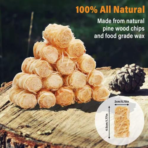 HGD Natural Fire Starters - Waterproof & Odorless Charcoal Starters for Fireplace, Campfire, BBQ, Grill, Fire Pit, Wood & Pellet Stove, Chimney, Pizza Oven & Smoker - Indoor & Outdoor Use - size: 32 pieces