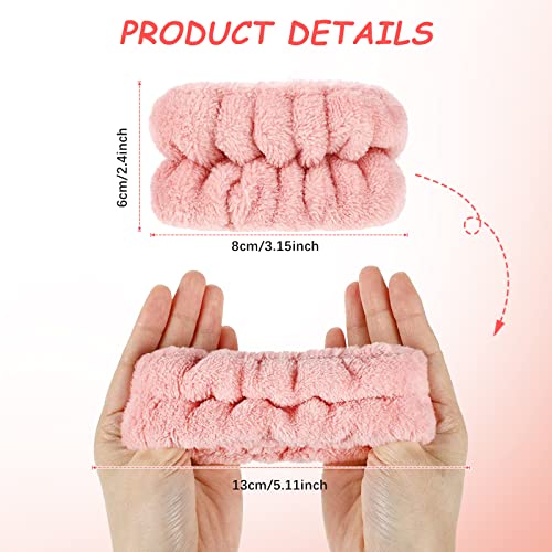 Chuangdi 4 Pairs Wrist Bands for Washing Face Microfiber,Pretty Colors - color: Pretty Colors