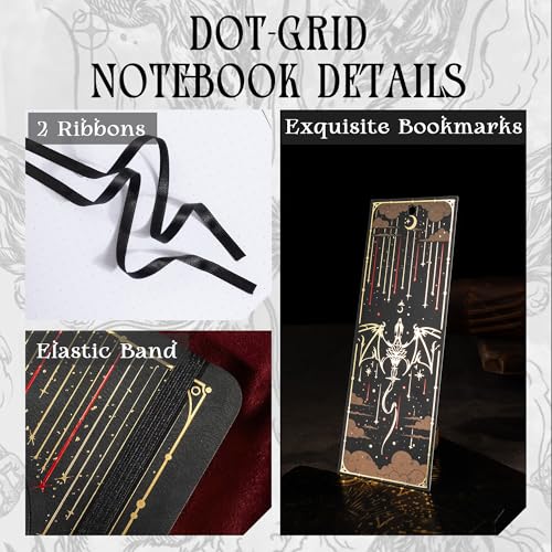 TIEFOSSI A5 Dotted Journal for Women & Men, 160 GSM Thick Paper - color: Black, size: Dotted