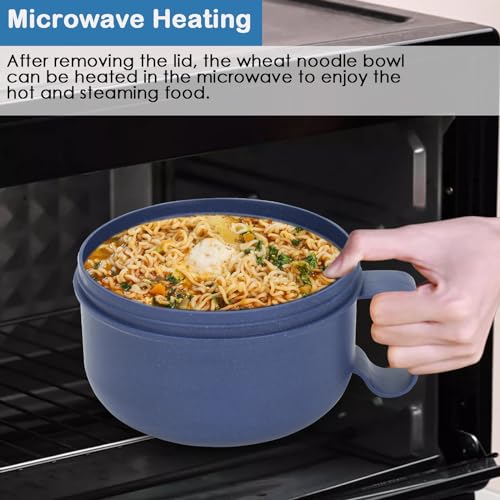 Microwave Soup Mugs,Microwave Ramen Bowl Sapphire Blue - color: Sapphire Blue