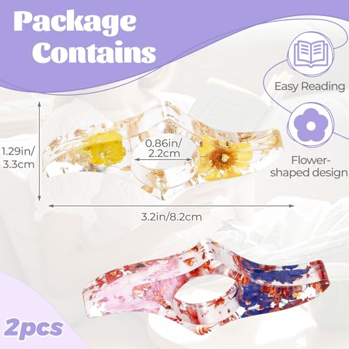 Dried Flower Book Page Holder 2PCS Book Accessories Thumb Book Page Holder Handmade Flower Bookmark for Reading Lovers Gifts for Book Lovers Teachers Students Kids (StyleB 2Pcs) - color: Styleb 2pcs