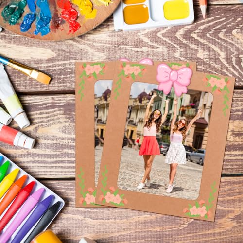 30Pcs 4x5Inch Brown Paper Photo Frames with String & Clips - color: Brown, size: 4x5inch