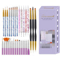 31PCS Nail Art Brush Set, Liner, Dotting, Fan & Flat Brushes - color: purple