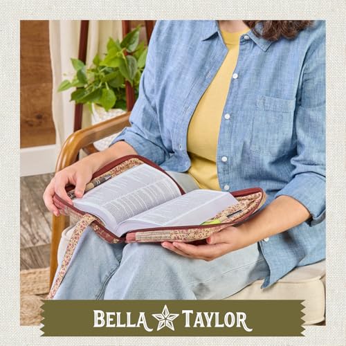 Bella Taylor Small Bible Cover, Quilted Bible Case, Burgundy Patch - color: Burgundy Patch, size: Small