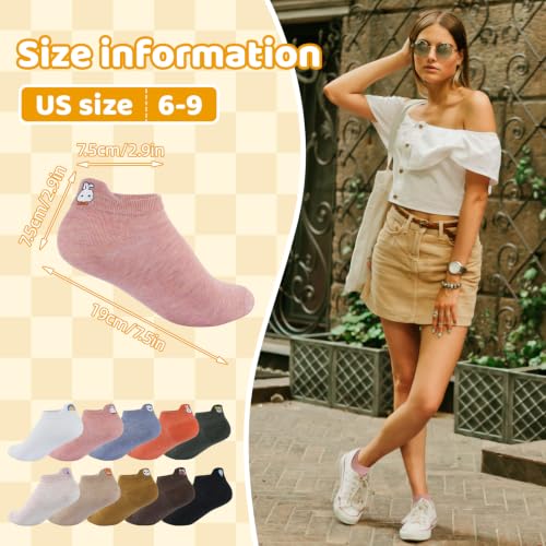 10 Pairs Cute Kawaii Embroidered Low Cut Ankle Socks - color: Macaron Pastel Animal Embroidery