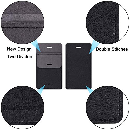 Wisdompro Pocket Protector, 3 Pack PU Leather Heavy Duty Pen Holder Pouch - color: Black