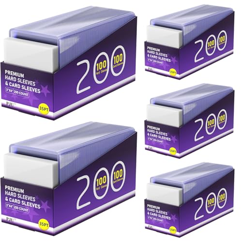 1000 Top Load Card Sleeves - Hard Plastic, 3" x 4", Baseball & Trading Card Protectors (500 Hard + 500 Clear) - size: 500 Hard Sleeves + 500 Soft Sleeves