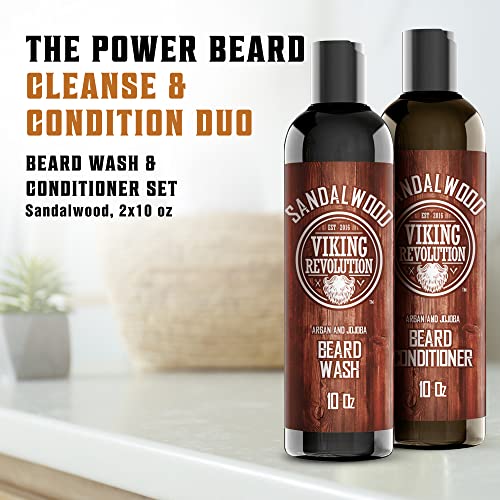 Viking Revolution Beard Wash & Conditioner Set - Sandalwood - 10 oz - size: 10 Fl Oz (Pack of 2)