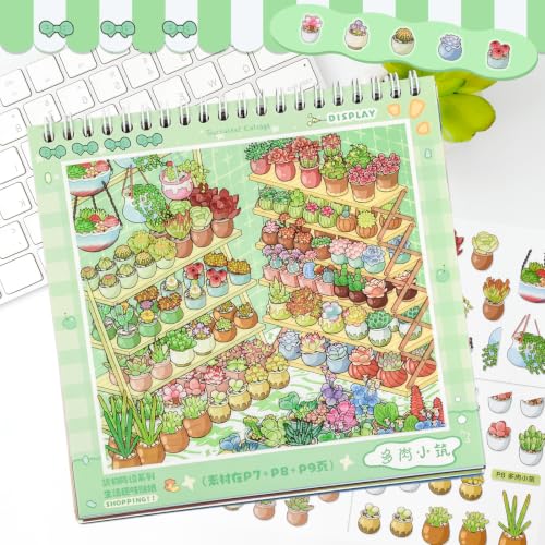 10Pcs Big Size 3D Stickers Scene Book Scenes Sticker - color: Blue