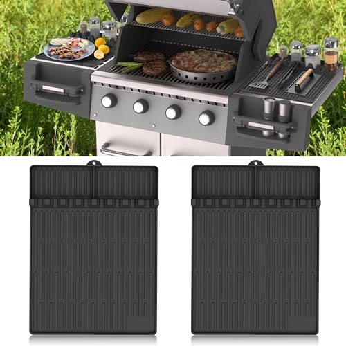 Silicone Grill Mat for Blackstone Griddle Accessories, 8-Slot Tool Mat - color: Black 2-pack