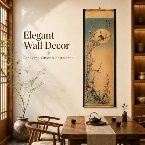 Wall Art Poster Prints Painting Scroll Hang Decor Plum Bossom Flower Bird - color: F1