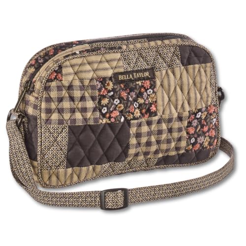 Bella Taylor Simple Crossbody, Quilted Handbag for Women - color: Twilight Garden Patch