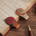 2PCS Vintage Magnetic Leather Bookmark, Leather Magnetic Bookmarks for Women, Magnetic PU Bookmarks Clip Book Accessories - style: Rose&Coffee