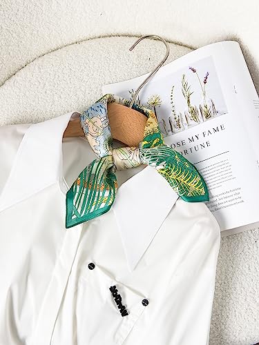 100% Mulberry Silk Scarf - 21" Square Lightweight Neckerchief, Gift Packed - color: Rainforest