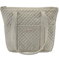Bella Taylor Stride Tote, Quilted Shoulder Bag for Women - color: Khaki Chambray