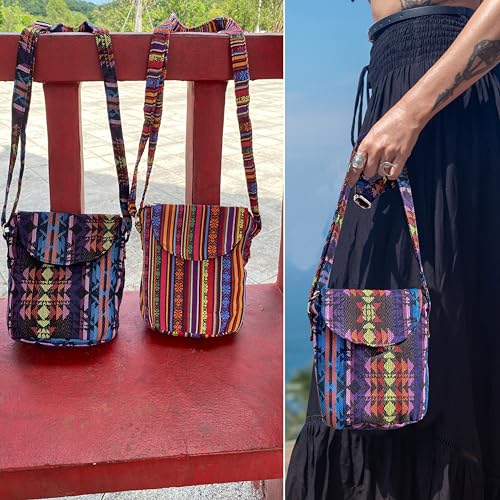 Satchel Saddle Pocket Swing pack Bag Collection Messenger Shoulder Bag Travel Purse Wallet - color: Purple Line