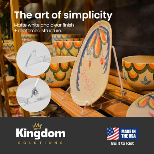 KINGDOM SOLUTIONS - 6.25" White Acrylic Display Stand Made in USA - 48 Pack - color: Acrylic White, size: 6.25" (48-pack)