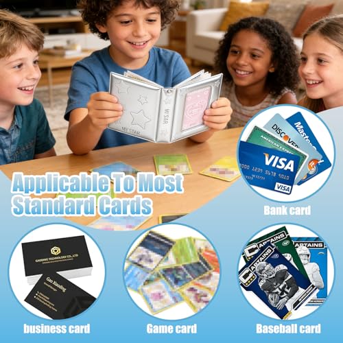 Small 1 Pocket Trading Mini Card Binder Collection with 40 Count for MTG, Sports,TCG Cards (Silver) - color: Silver