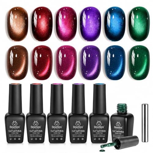 Beetles Jewel Parade Cat Eye Gel Nail Polish Set, 6 Colors Fall Cat Eye - color: A - Glass Cat Eye | Jewel Parade