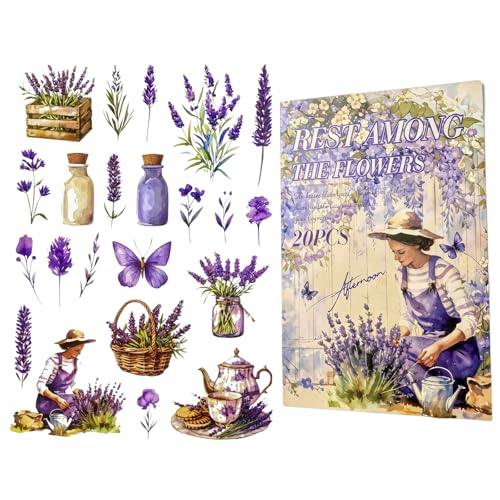 TIAMECH Flowers Resting Lavender Girl Sticker Book - color: Flowers Resting