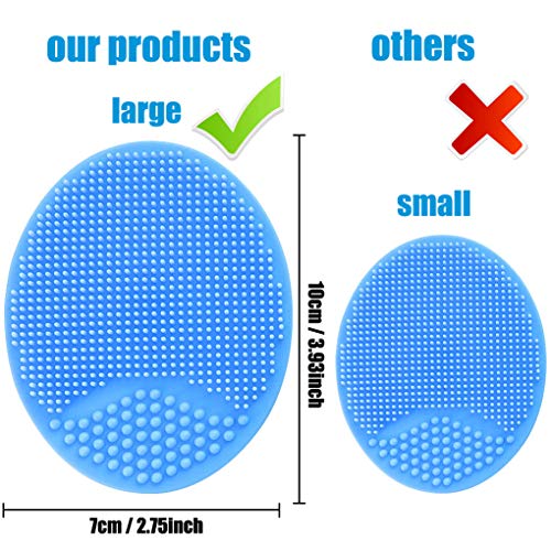 Baby Bath Brush, Baby Cradle Cap Brush, Silicone Massage Brush, Silicone Scrubbers Exfoliator Brush, Baby Skin Scrubbers for Dry Skin and Cradle Cap (Large-Blue & Green) - color: Large - Blue&green