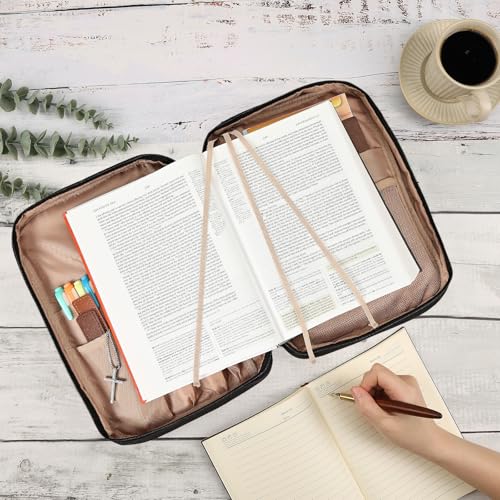 FINDCOZY Bible Cover for Women, Large Carrying Case for Regular Bible - color: Black, size: Large