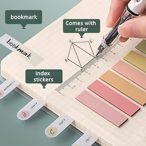 Transparent Sticker with Ruler, 10 Color Index Label, 200 Sheets, 8.7 x 3.1 inches, Brown and Blue (Blue) - color: Blue