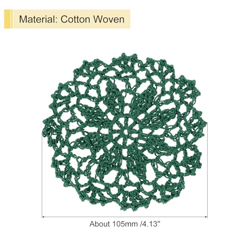 uxcell Fabric Coasters, 8pcs 4" - Cotton Woven Crochet Doilies, Lace Embroidery Cup Mat with Floral Pattern for Wedding Party Decoration (Dark Green) - color: Dark Green