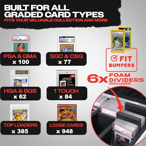 Universal Trading Card Storage Box, 3 Row Carbon Graded Card Case Slab Case - color: Carbon Fiber, size: 3 Row