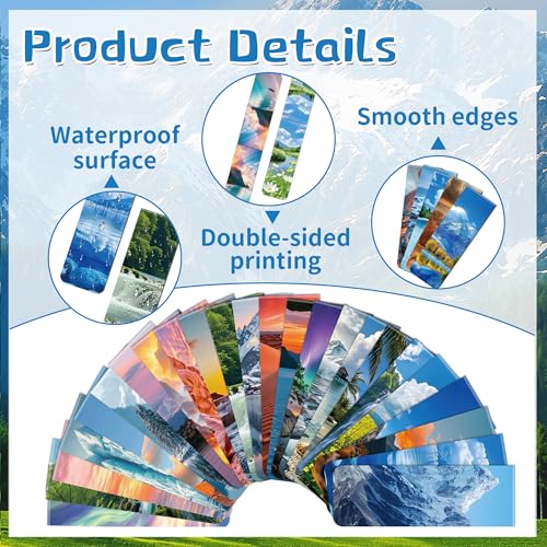 96Pack Magnetic Bookmarks for Reading,Women Men Teacher Book Lovers Gifts - style: Scenery