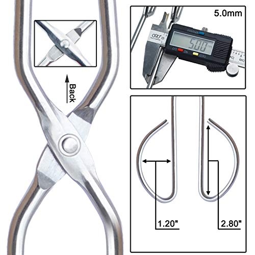 HINMAY Stainless Steel Kitchen Scissor Tongs Set, 2-Piece (10/13 Inch) - color: Silver