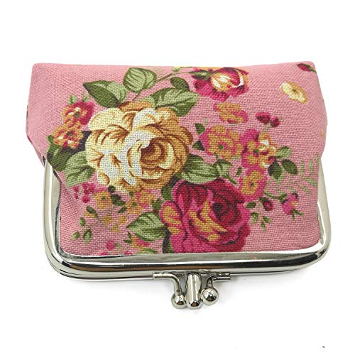 Cute Floral Buckle Coin Purses Vintage Pouch Kiss-lock Change Purse Wallets… - color: 14
