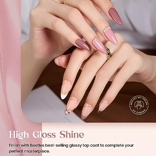 Beetles Nude Gel Nail Polish Set, Neutral Pink Brown Skin Tone Gel Polish - color: A - Mixed Finishes | Nude | Nude Symphony