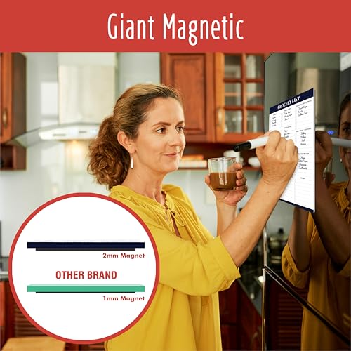 Hebayy 90 Sheets Grocery List Magnet Pad, Organized List for Quick and Easy Shopping, Magnetic Notepad with Shopping List Categories and Blank Grocery Shopping Spaces, Kitchen Essentials List（6”x 9”）