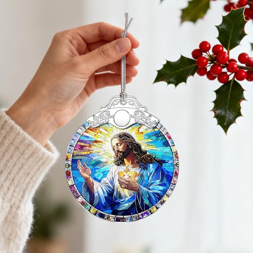 Jesus Christ Ornament, Christmas Ornament, Christmas Decoration, Religious Holiday Decor, Gifts for Christian, Religious Gifts, Gift Exchange, Gift Idea - Pattern A - color: Jesus Pattern a