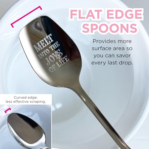 KOYAIRE Ice Cream Spoons Stainless Steel - Dessert Spoons Set of 6
