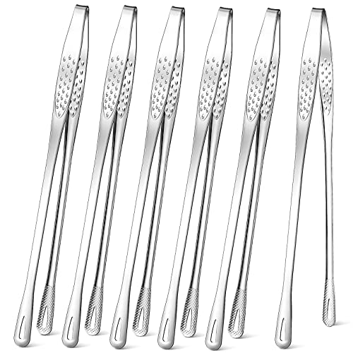 meekoo 6 Pcs Stainless Steel Korean BBQ Grill Tongs - size: 11 Inches