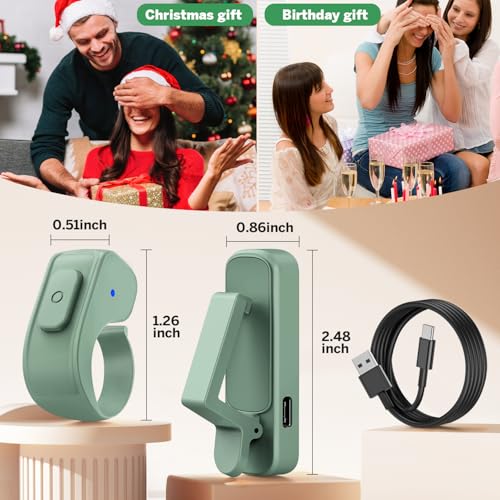 Page Turner Ring for Kindle,Remote Control for iPhone iPad Tablets eReaders - color: Green