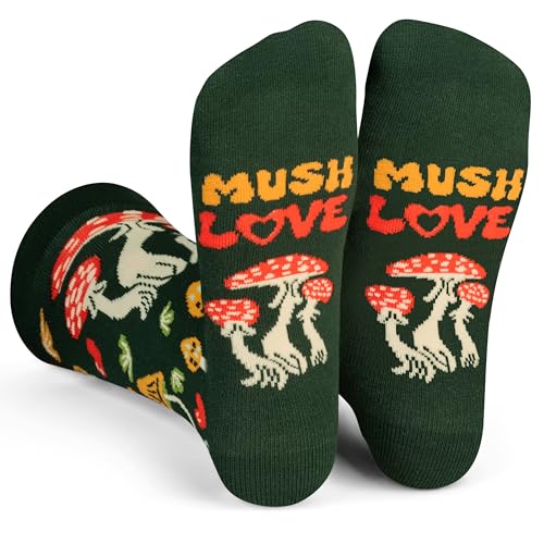 Lavley Women's Funny Socks Cute Novelty Gift for Women & Teens - color: Mush Love Mushrooms