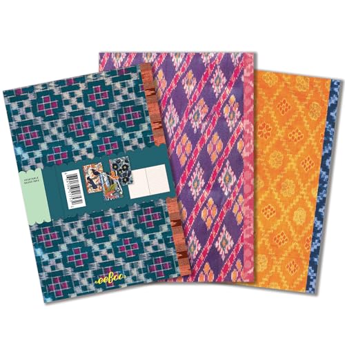 eeBoo Piece & Love: Vasilia Little Notebooks - Set of 3, 5.75 x 4, 64 Pages Each, Nature Themed Pocket Journals, Notes-Sketch-Draw, Lines & Grid Dot - style: Vasilia