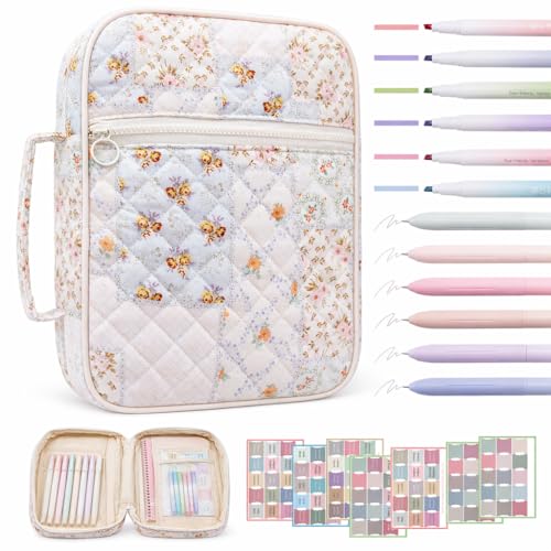 Bible Cover Case For Women,Large Bible Bag with Study Supplies,Quilted Bible Carrying Case for Girls,Portable Bible Case with Highlighter, Pens,Tabs,Bible Study Gifts for Women - size: Style A