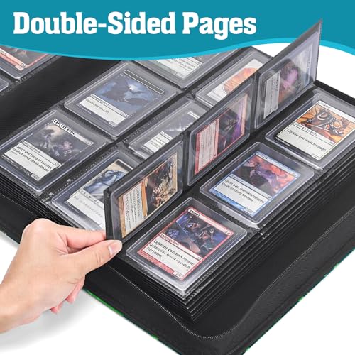 Top Loader Binder, 9 Pocket Holds 360 Toploaders, Acid-Free PVC-Free Side-Loading Pages, Full-Zip PU Binder for Standard 3" x 4" Top Loaders, TCG, MTG & Sports Cards, Blue Lake Dragon - color: Blue Lake Dragon