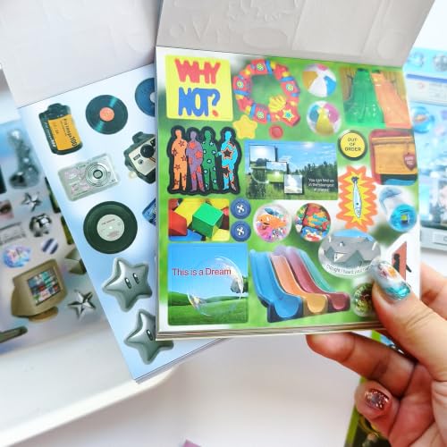 1500+ Pcs Aesthetic Sticker Book for Journaling - color: Nebula Dream
